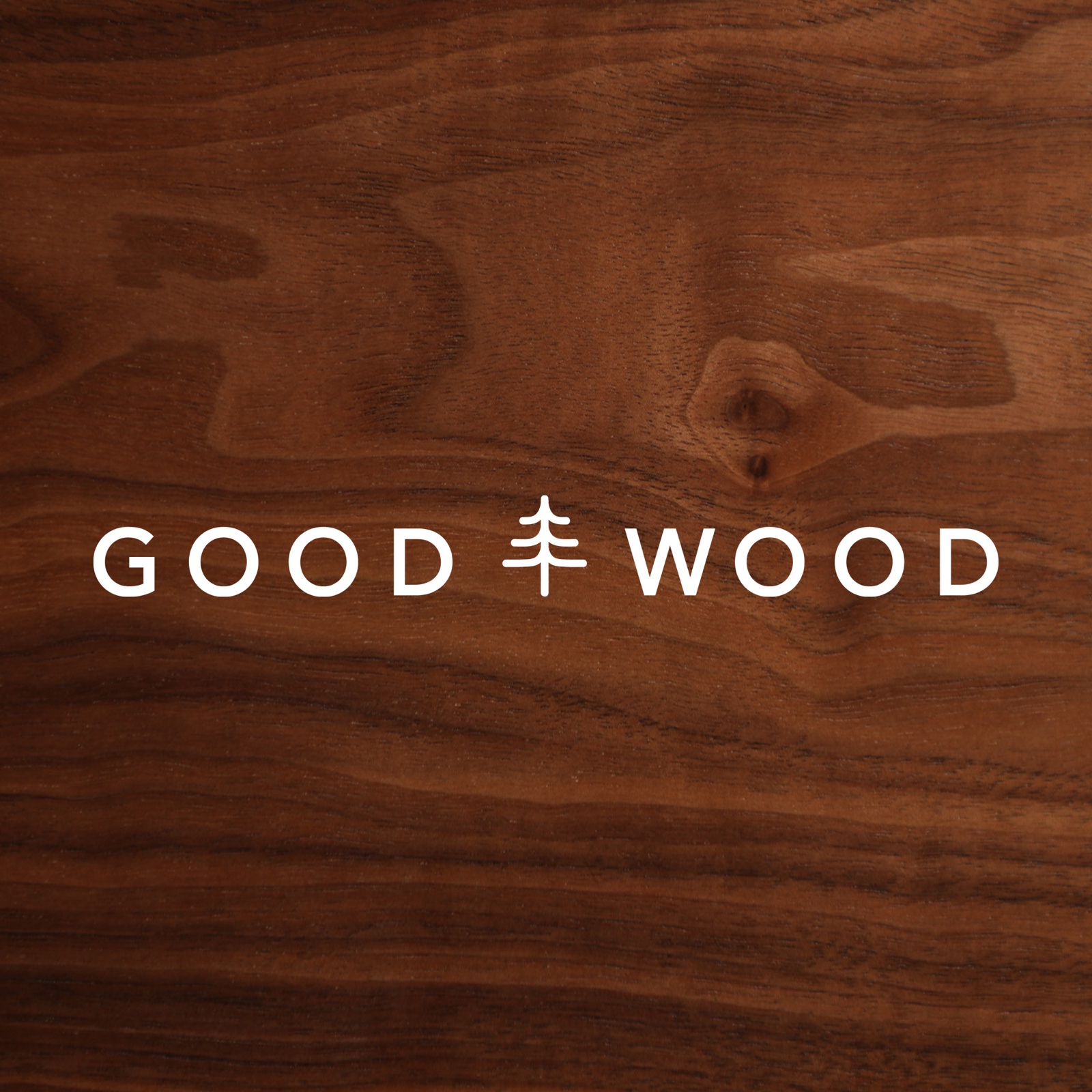 GoodWood logo on walnut