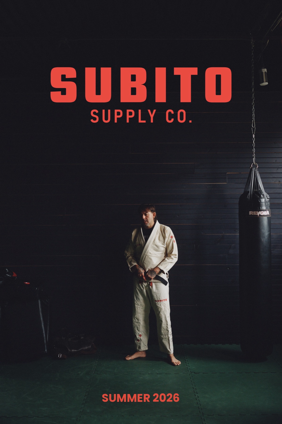 Subito campaign poster, athlete in a white gi
