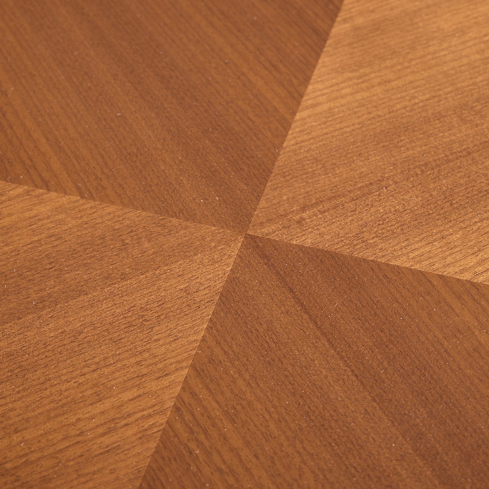 Close view of the book-matched veneer seam